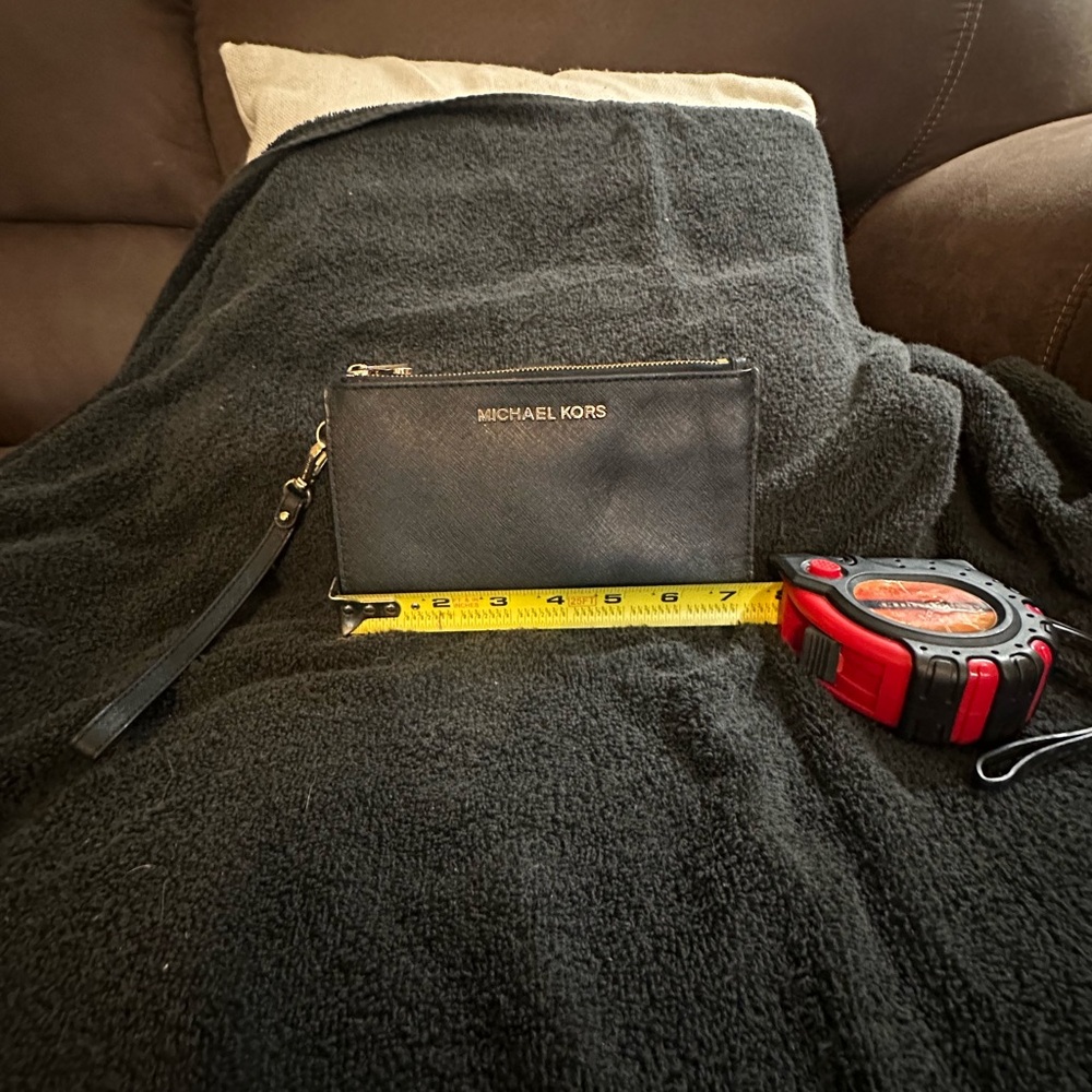 Michael Kors Black Leather Wristlet
